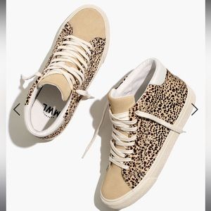 Madewell Sidewalk High-Top Sneakers Spotted Calf Hair